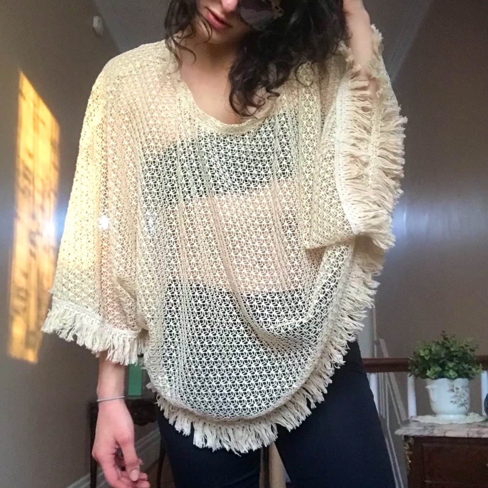Boho crochet hippie shawl